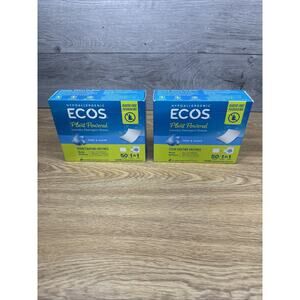 2pk ECOS Plant Powered Laundry Detergent Sheets Free & Clear 50 count